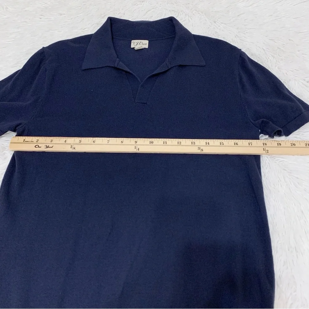 J Crew Men's short‎ sleeve Navy Polo popover sweater